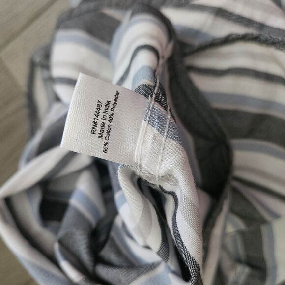 Native Code Shirt Grey Striped Men's Large Short Sleeve Button Down Casual - Picture 6 of 6